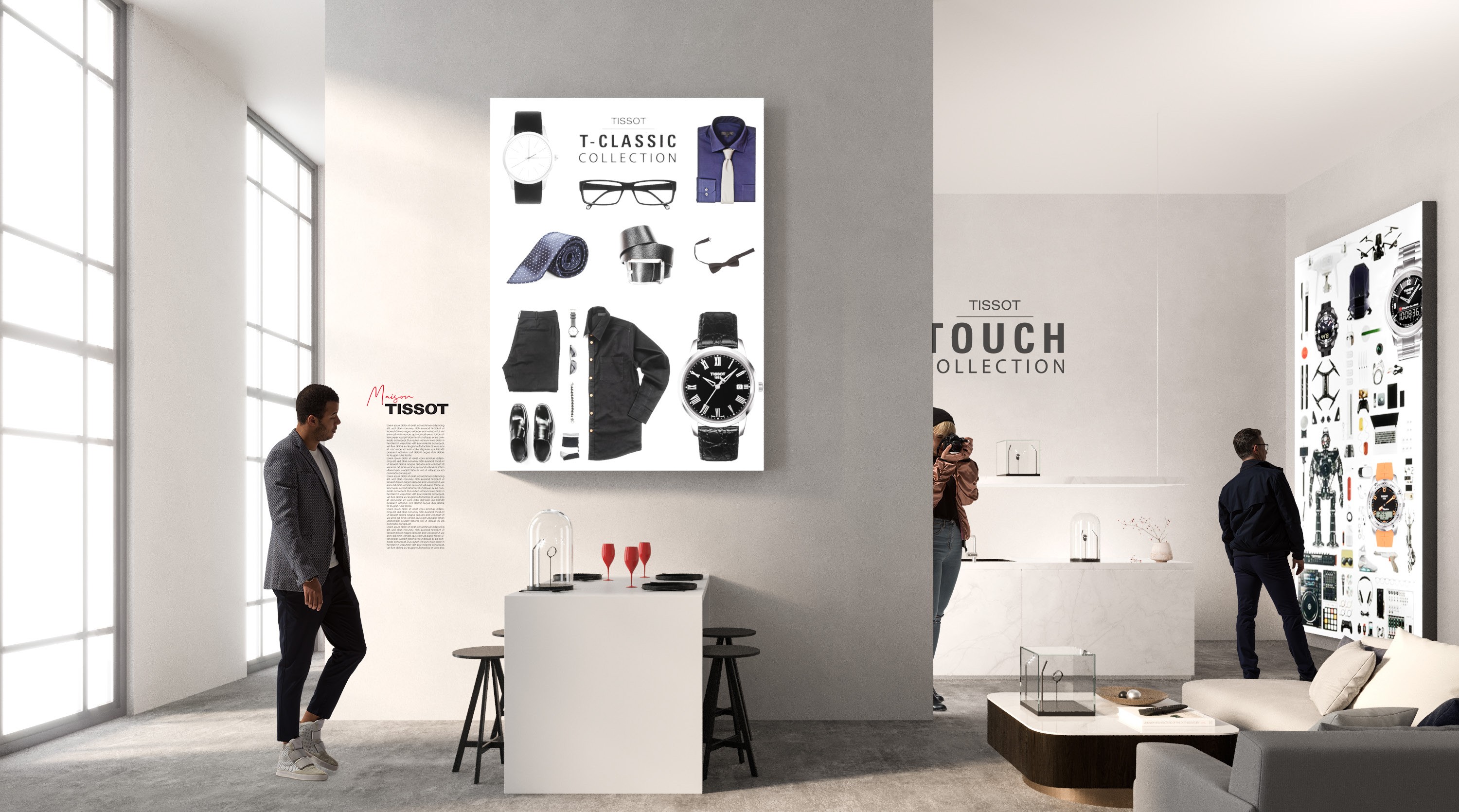Colection T-CLASSIC of the TISSOT watch manufacture exhibition retail concept