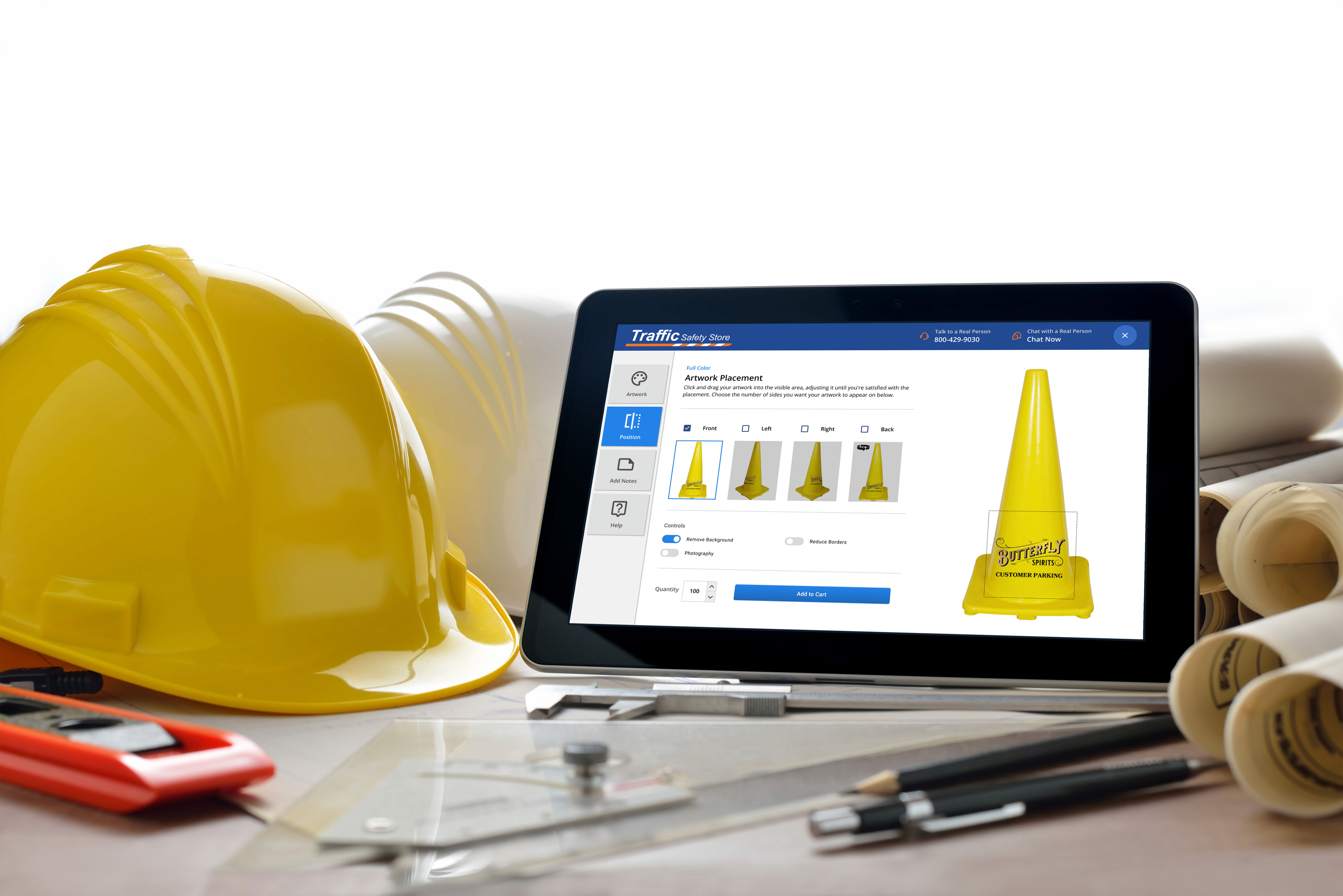 Ipad showing cone customization.