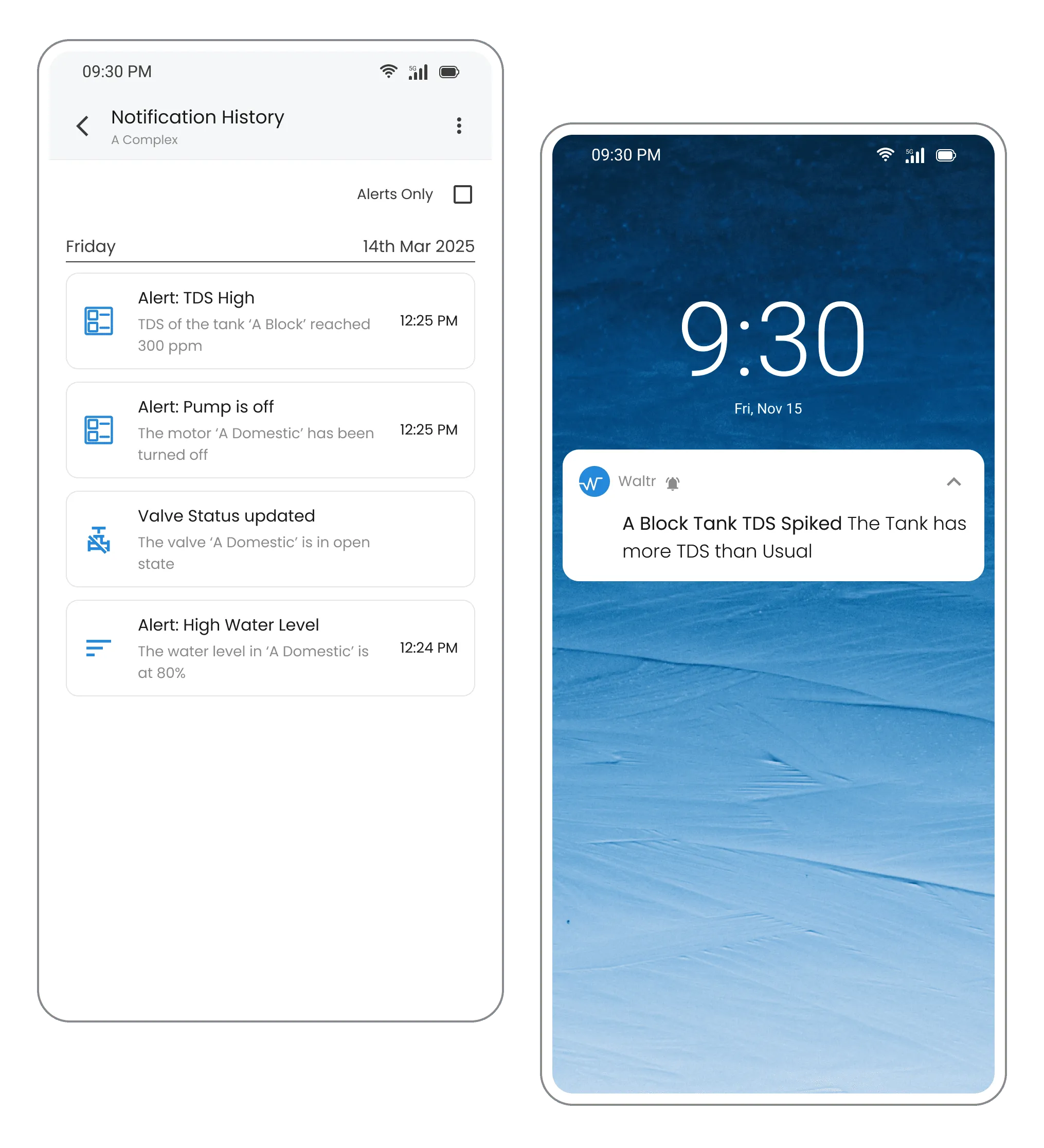 Waltr Q - Critical Alerts and Notifications