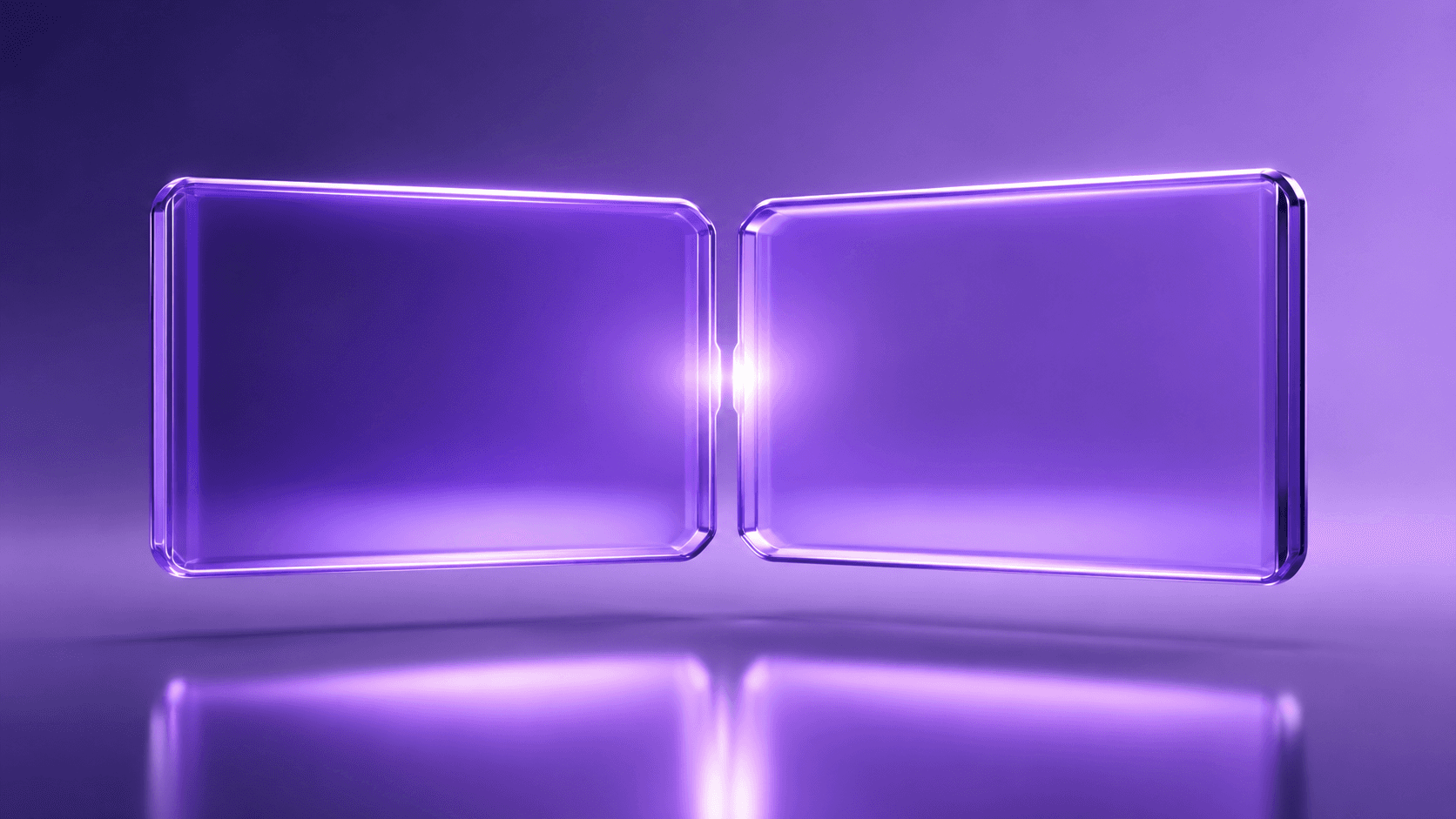 Two glass panels merging seamlessly, symbolizing Parallels Coherence mode on macOS