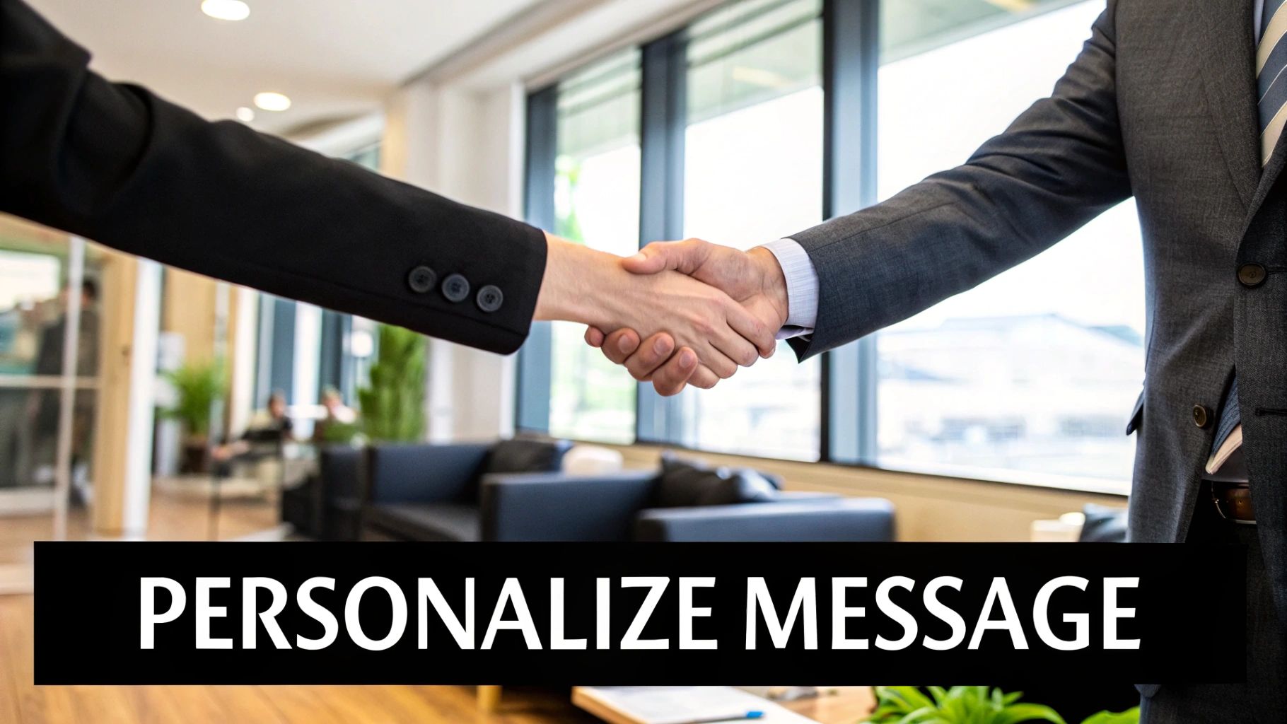 A person using a magnifying glass to research on a laptop, symbolizing pre-outreach investigation.