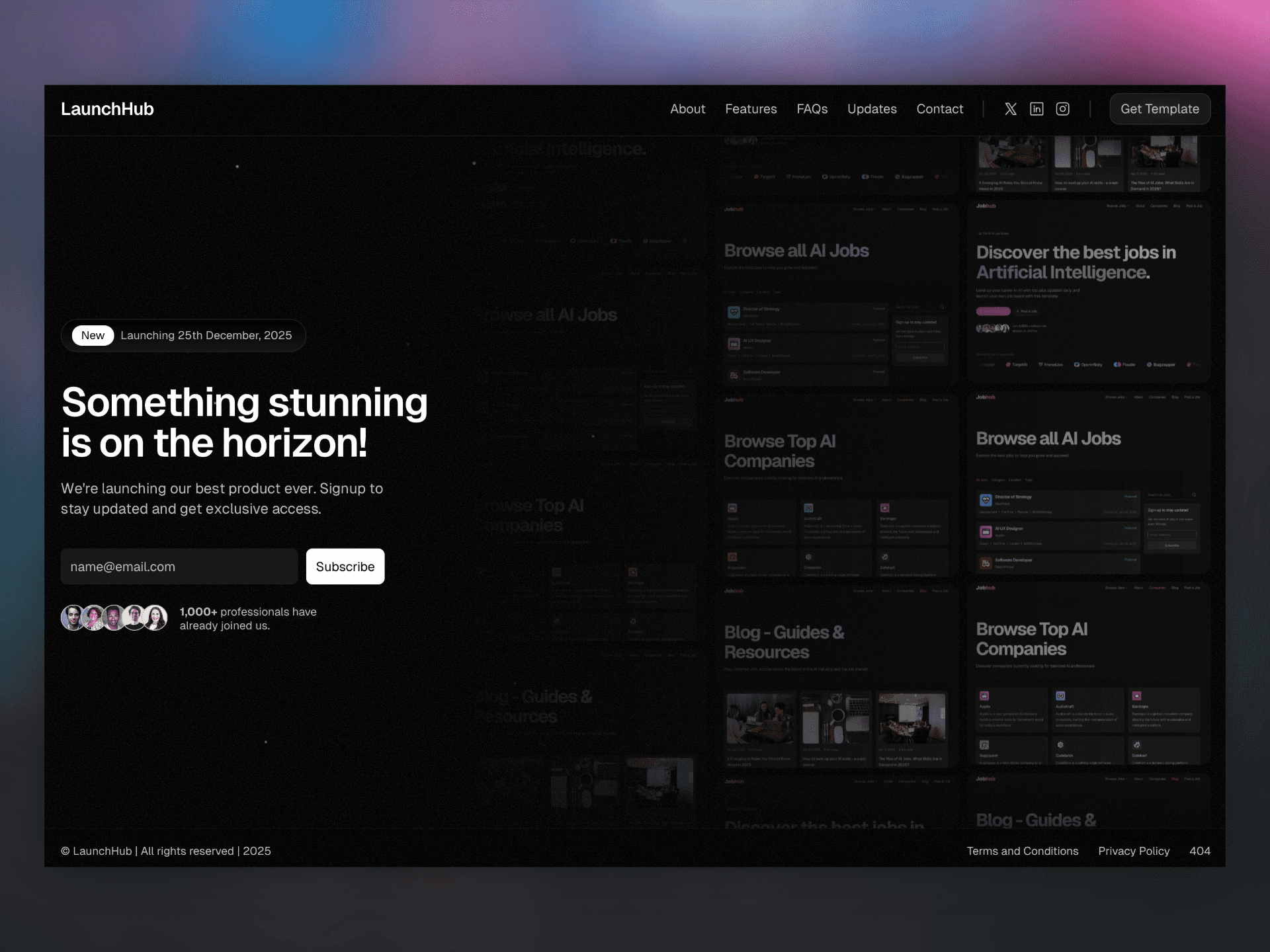 launchHub framer template