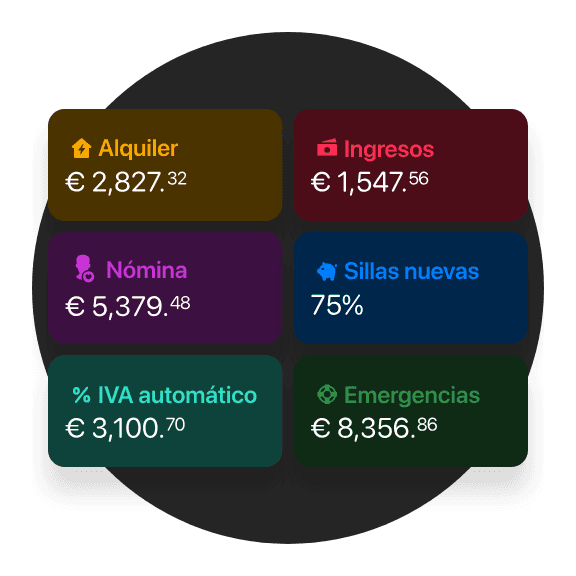 Infografía colorida que muestra varias cifras financieras, como préstamos y tasas de interés, en un diseño circular.