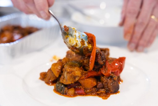 Chef preparing Beef Goulash