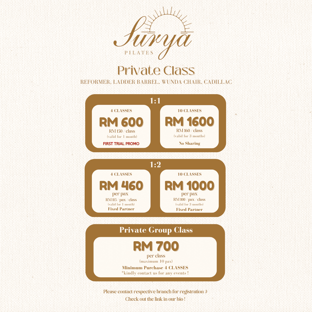 Surya Pilates Rimbayu Pricing