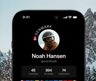 Premium mobile travel profile template preview.