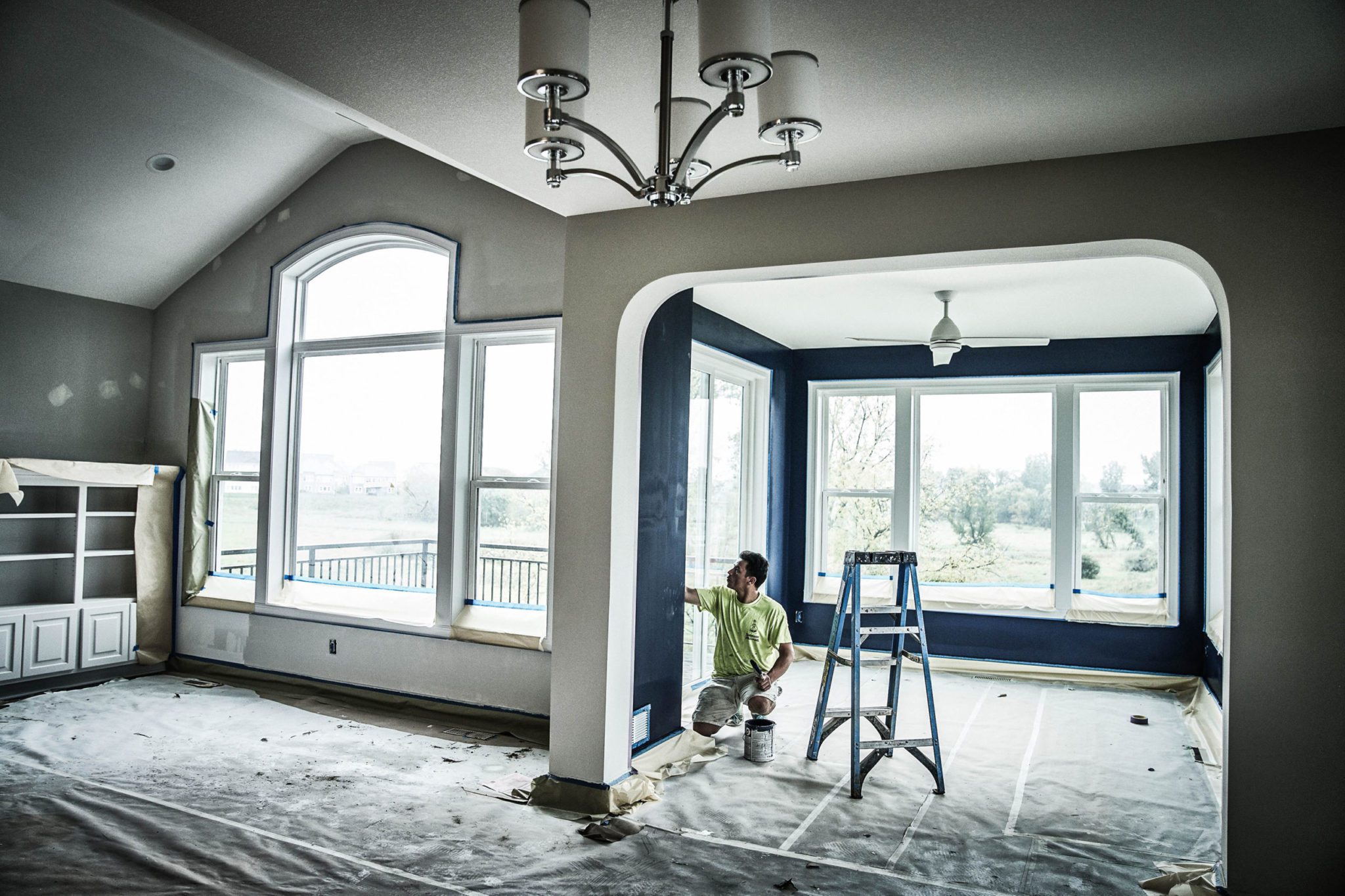 A home being painted by a pro