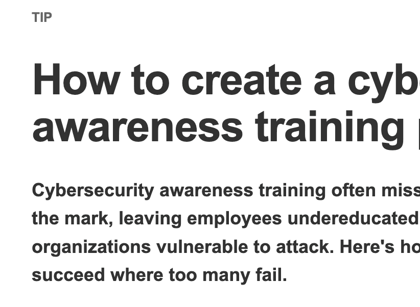 Cybersecurity employee training