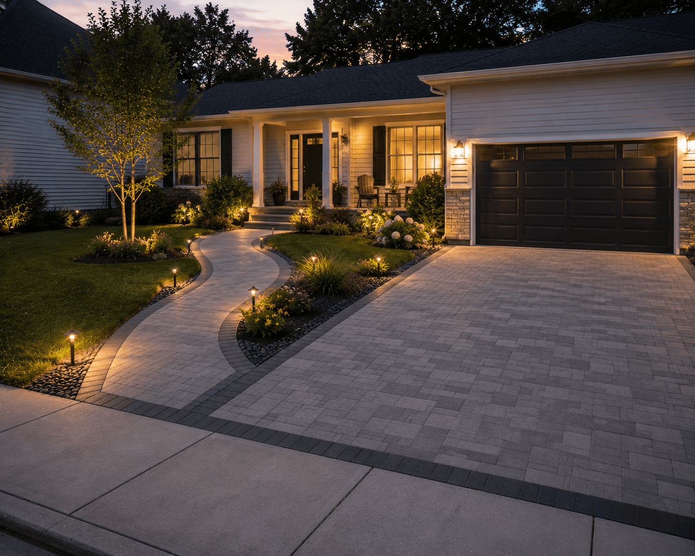 New residential driveway slab in Durham, NC, installed by Concrete Hippo.