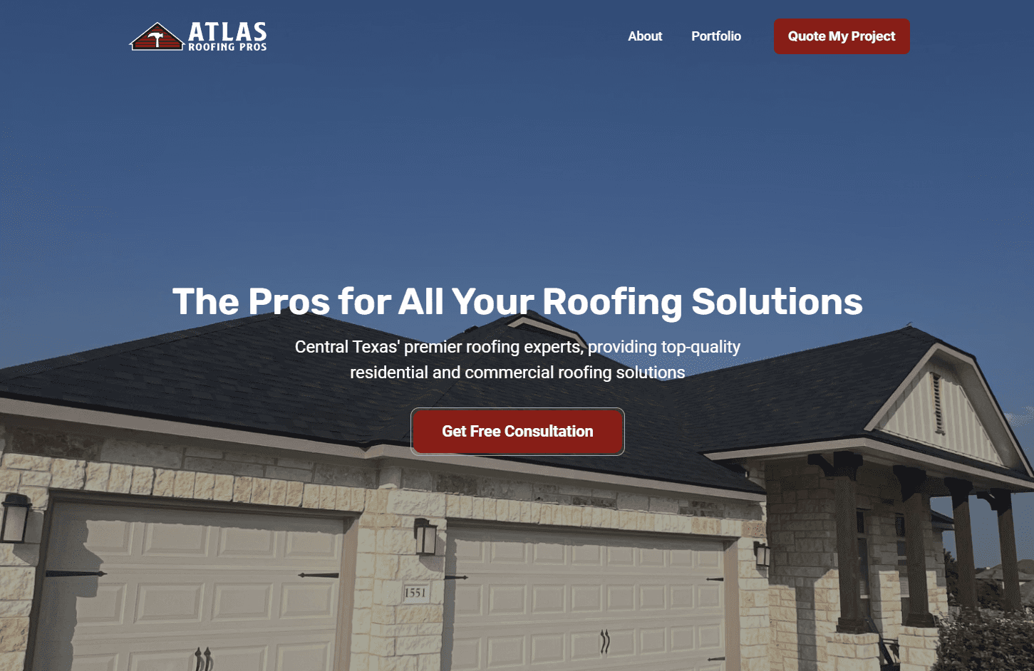 clear call-to-actions on a roofer website