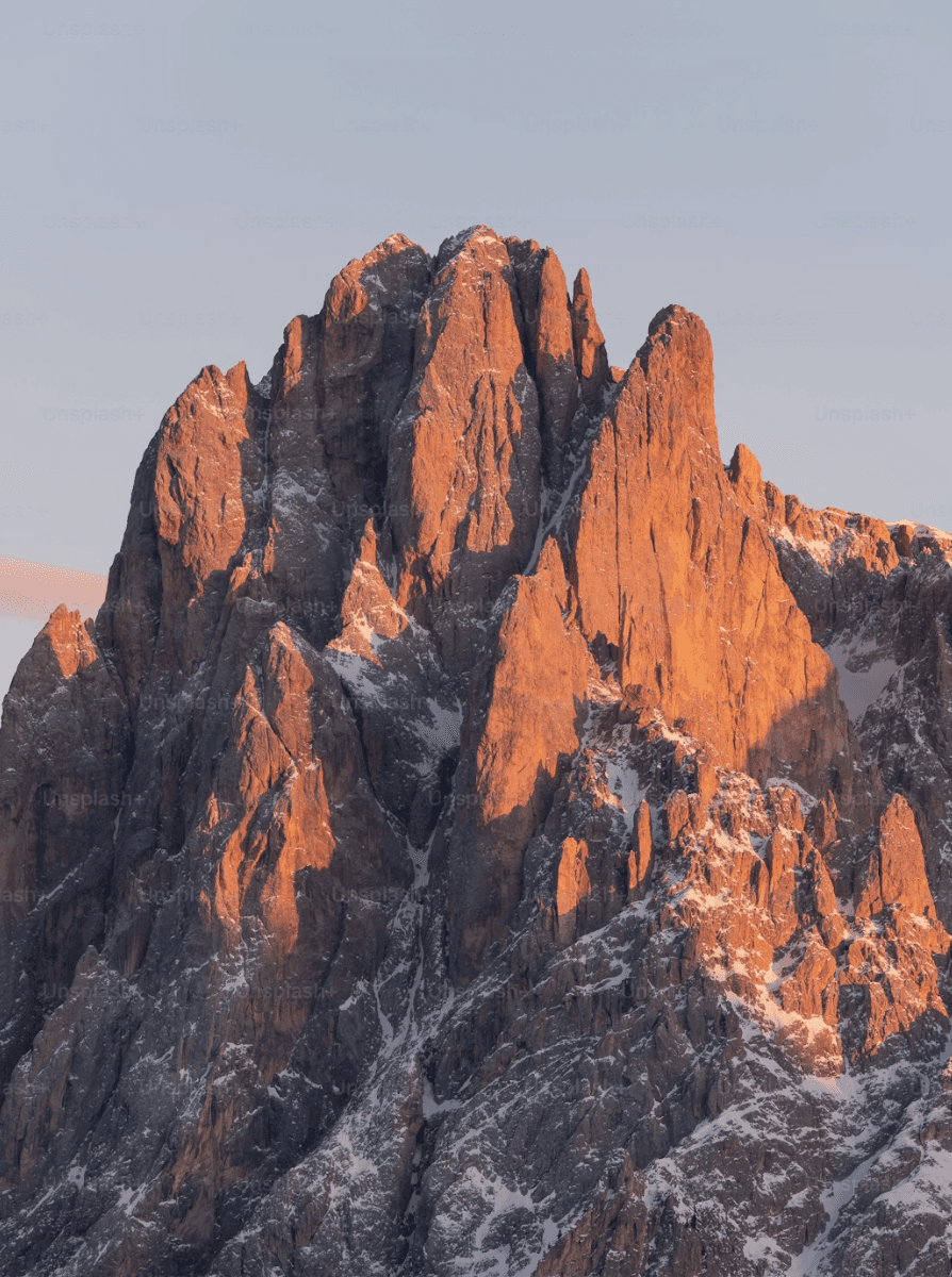 Mountain peaks at sunrise
