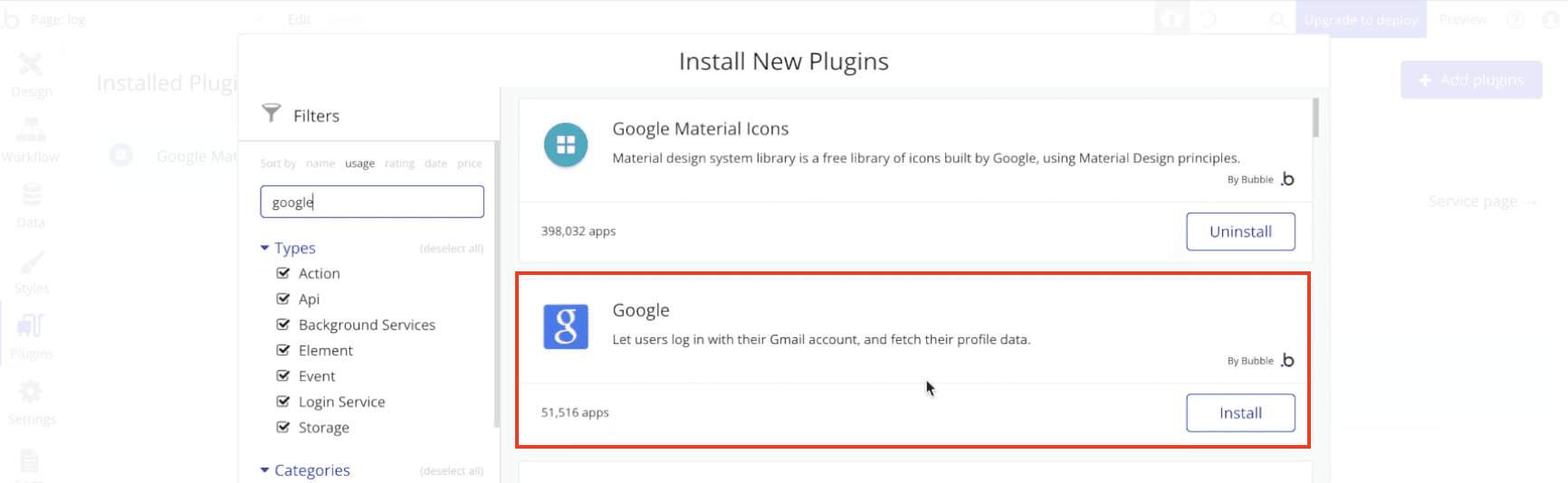 Plugin signin Google