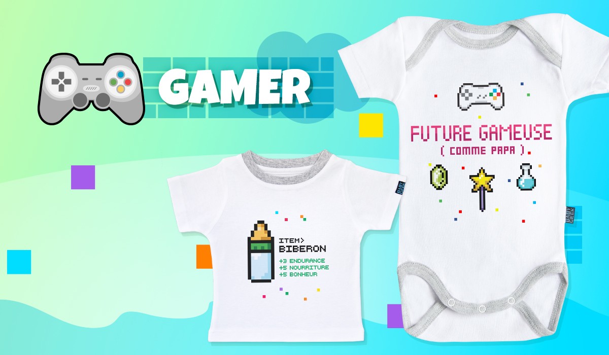 illustration pour design textile enfant gamer