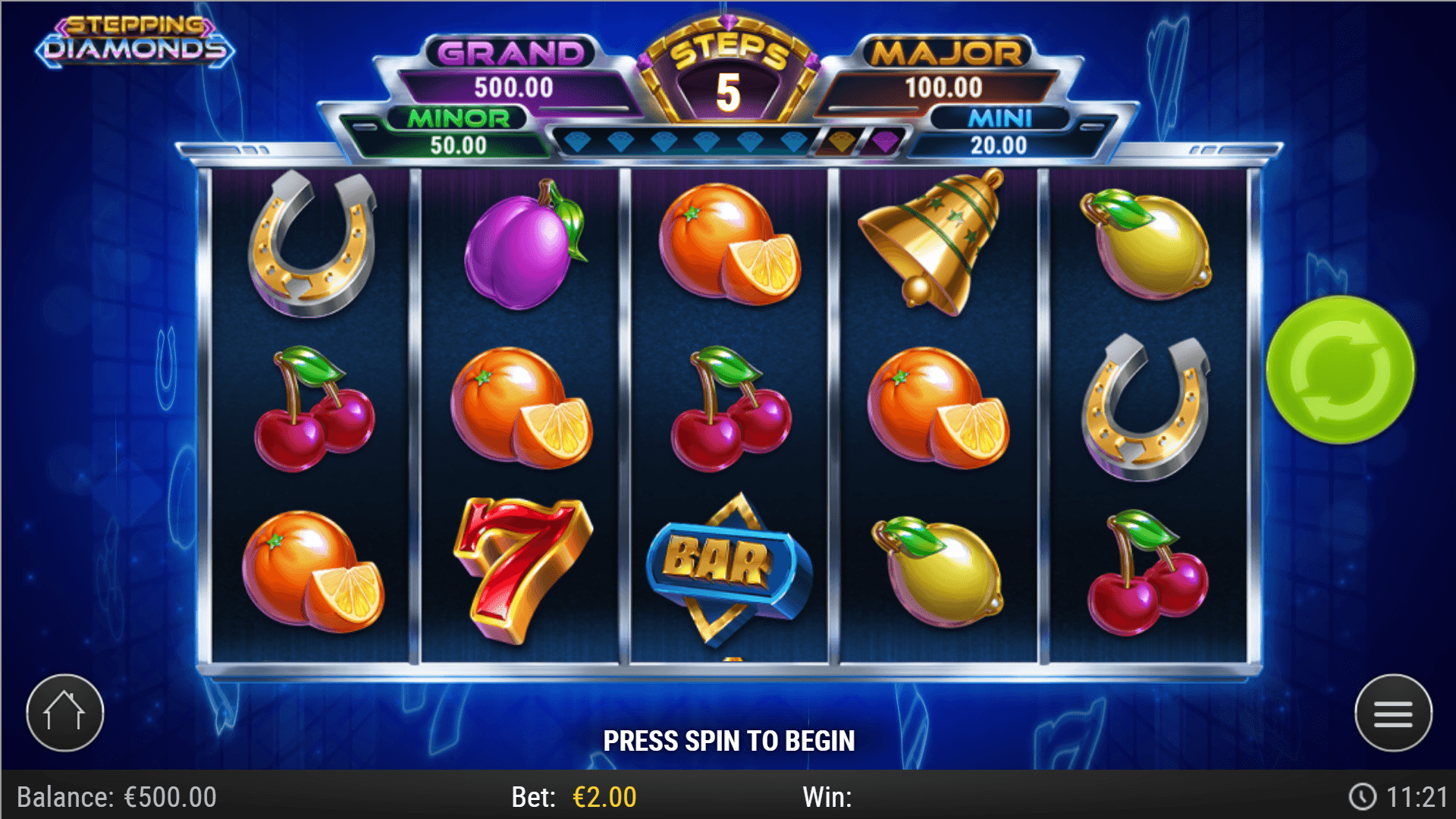 Stepping Diamonds - ecran mobile officiel Play'n GO