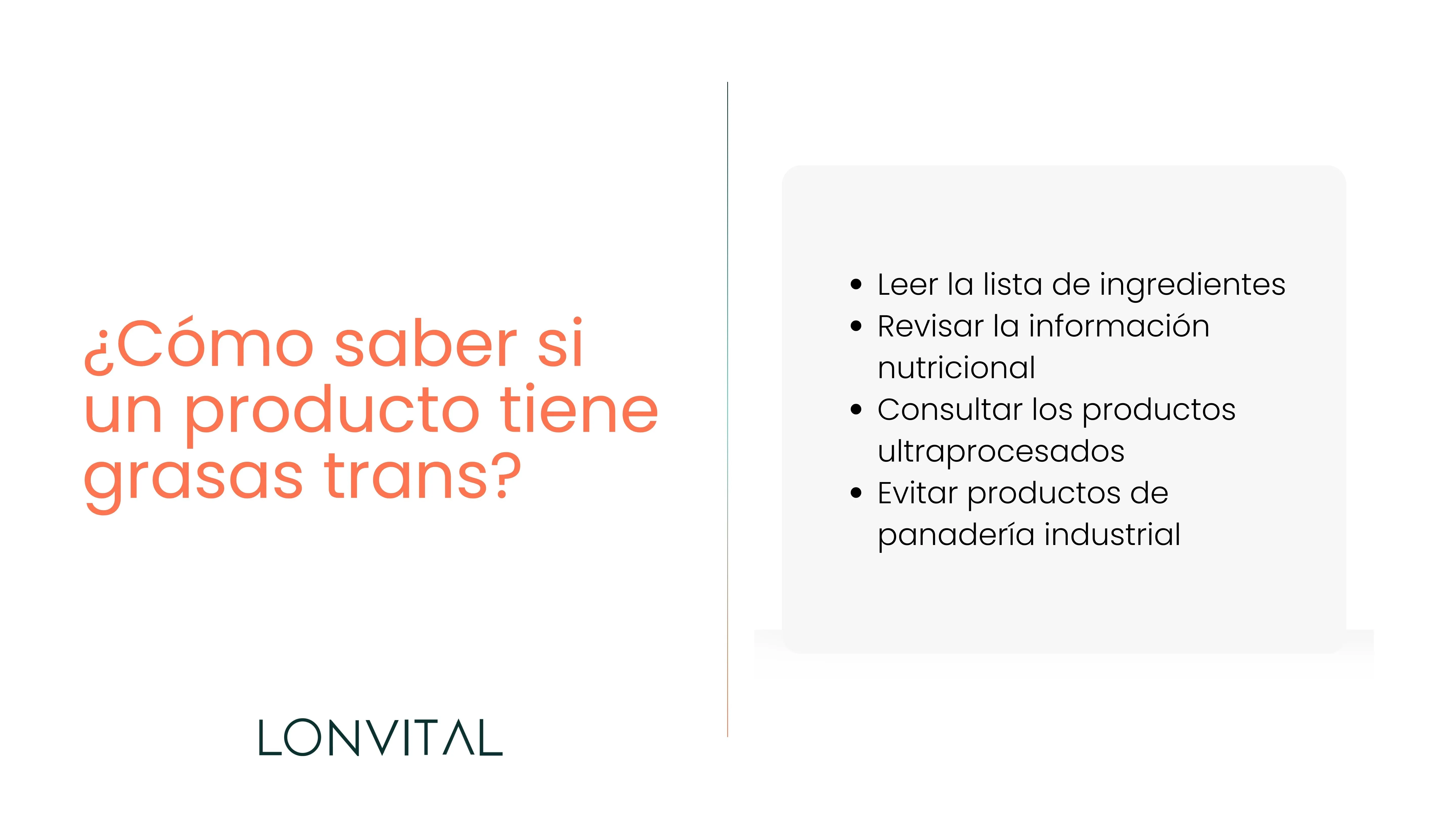 ¿Cómo saber si un producto tiene grasas trans?