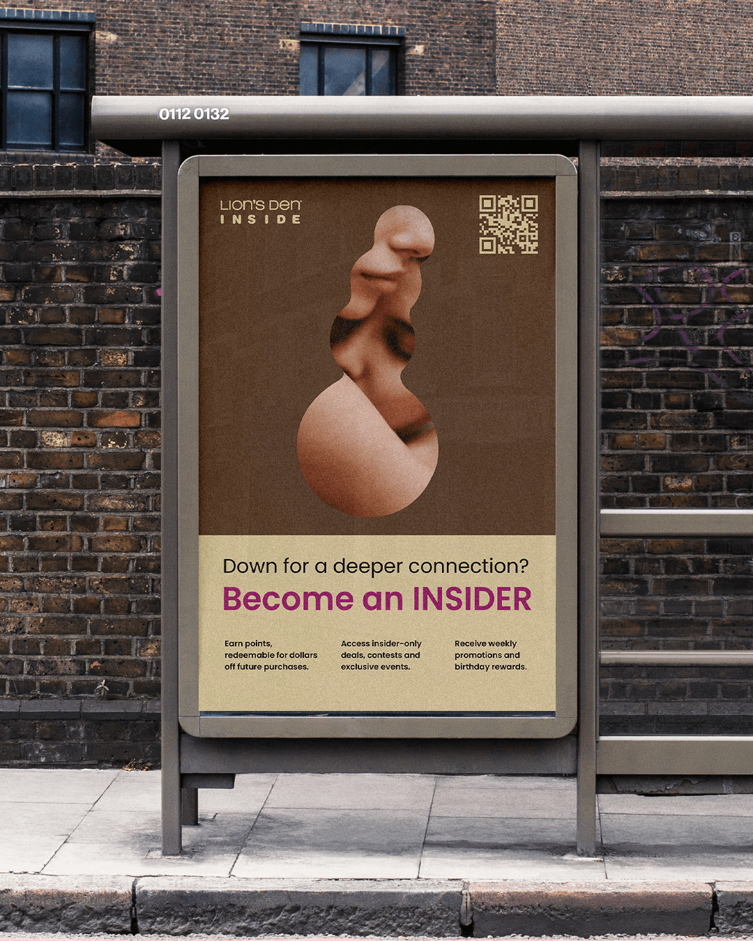 Streetside billboard with flyposters of the Batch.Works brand and illustrations