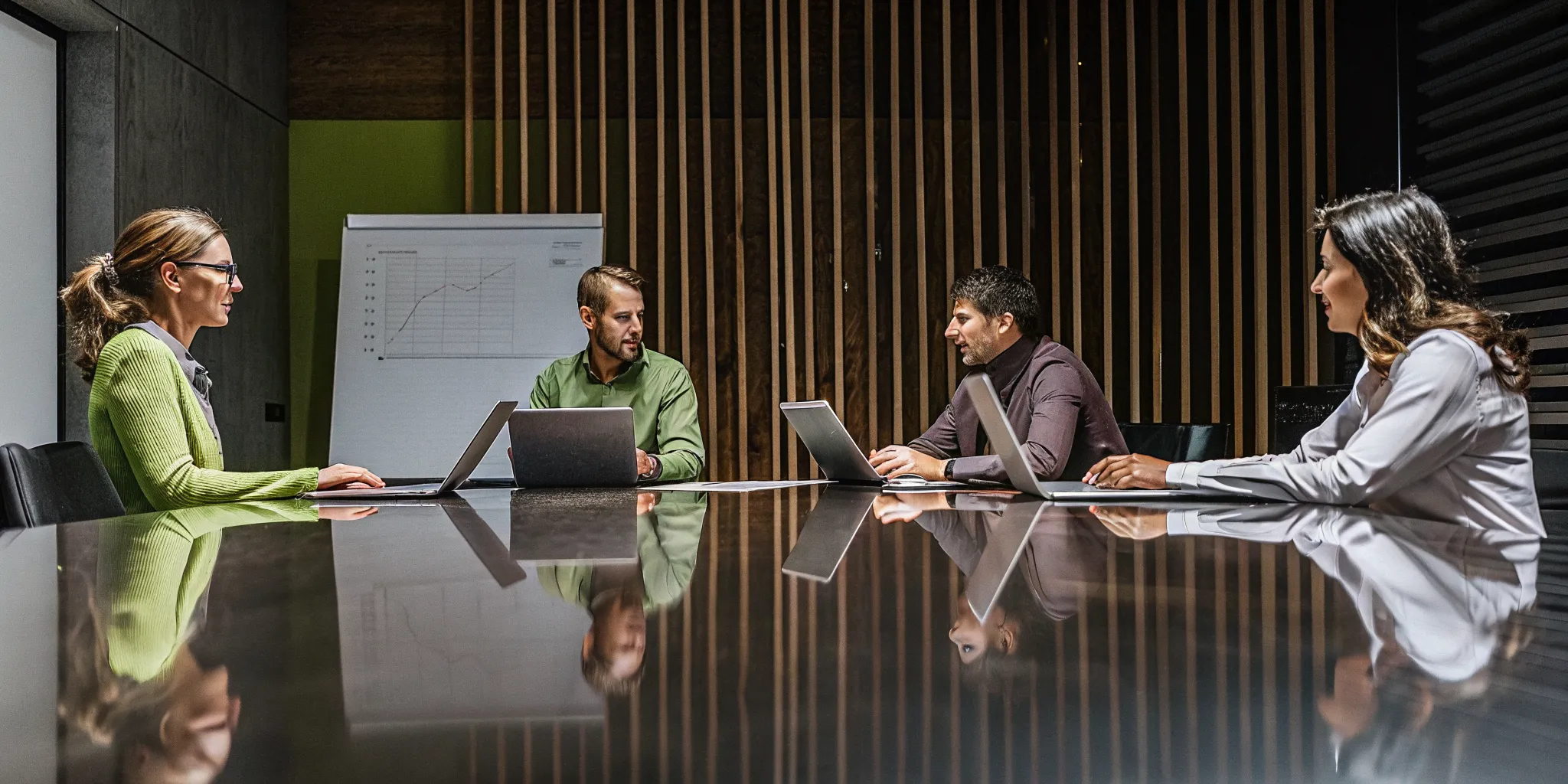 Enterprise audit and compliance team reviewing automated evidence workflows together