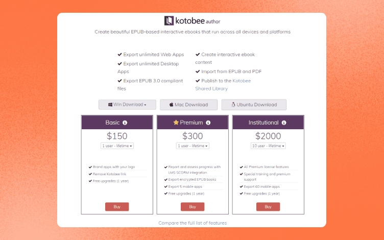 Kotobee pricing