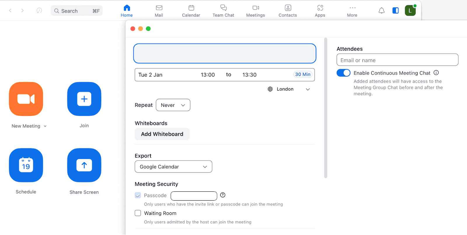  Zoom dashboard