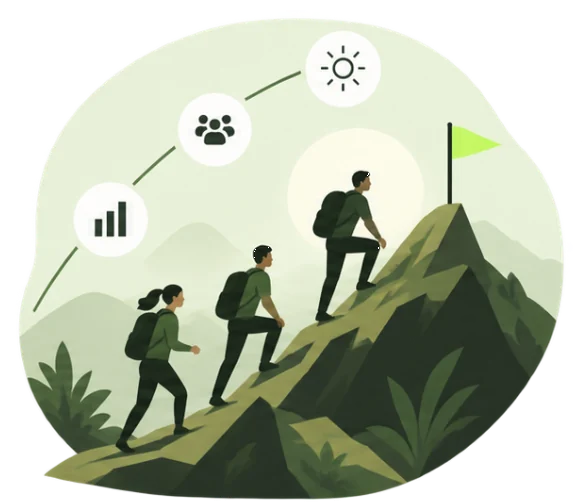 Practitioner meeting with two people