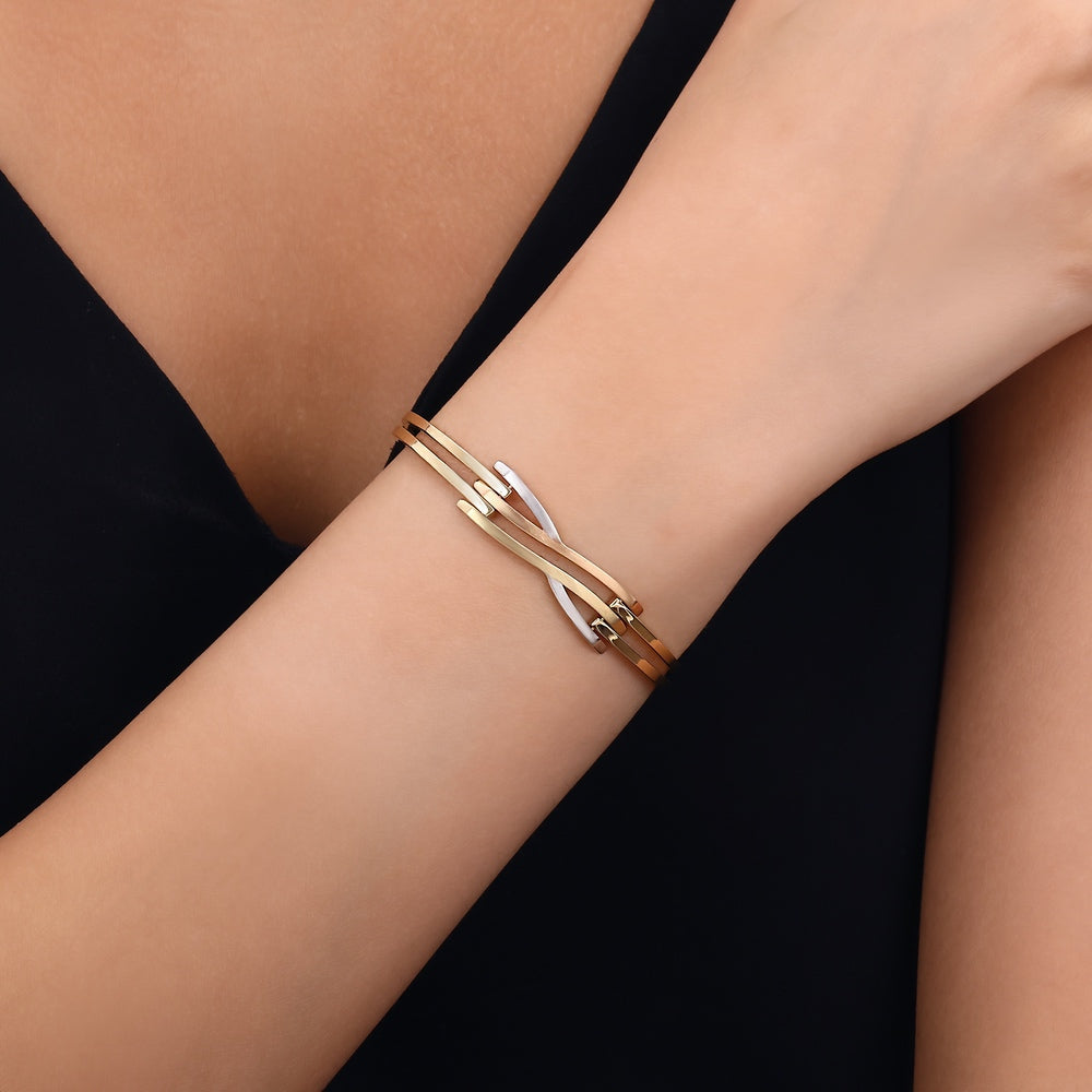 Assos 14 Ayar Altın Kaburga Kelepçe Bilezik 7.40 Gram