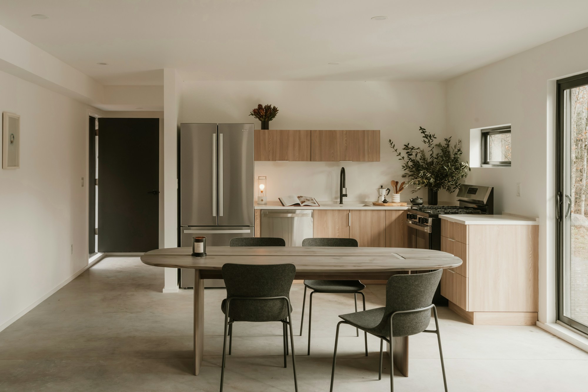 Open kitchen and dining room