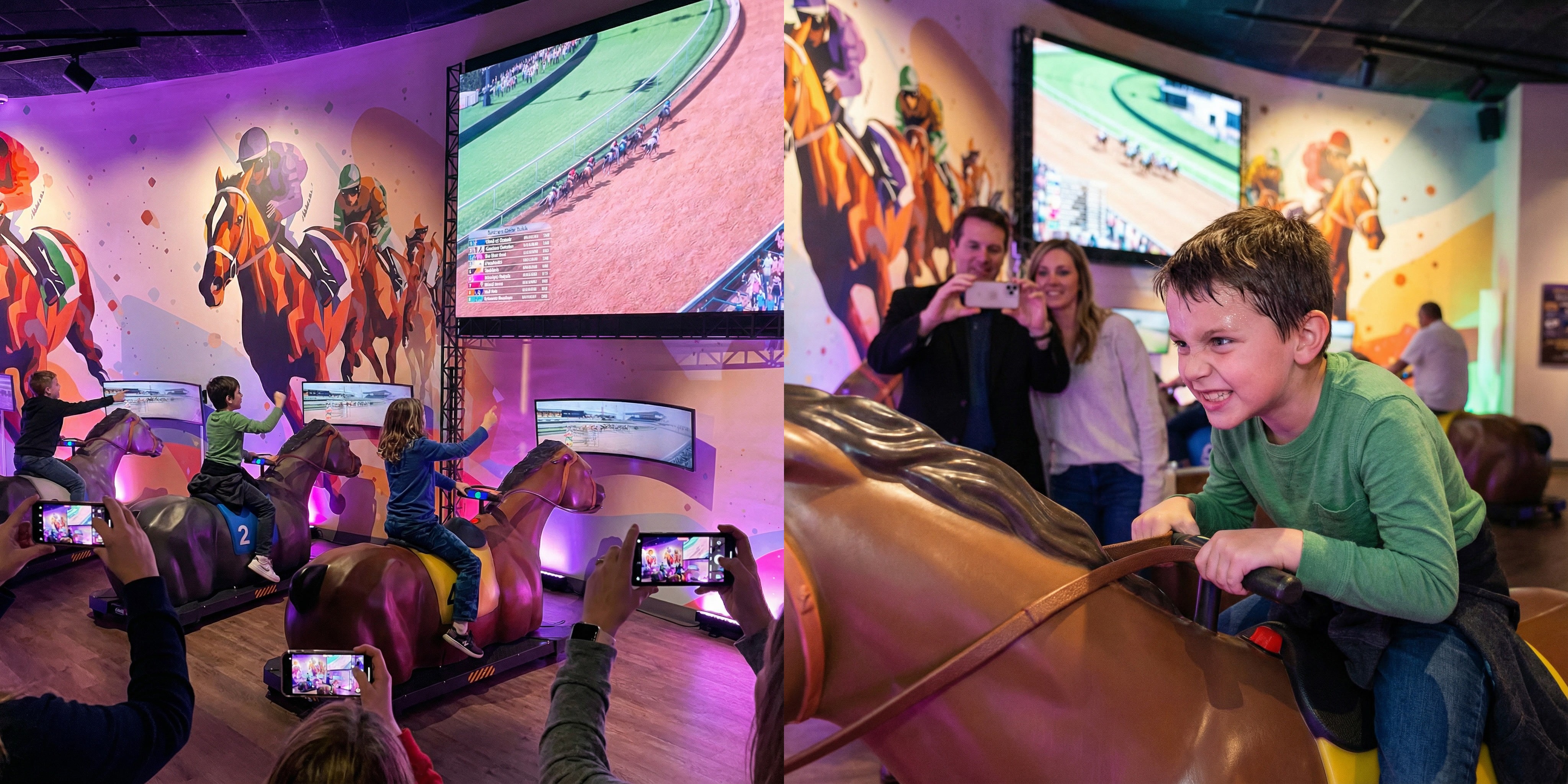 Multiplayer motion-platform racing game for the Kentucky Derby Museum — lifelike mounts, era-based tracks and accessibility-first design.