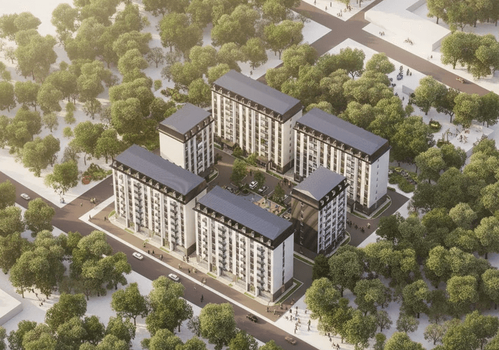 Архитектурный рендер жилого комплекса Intizor