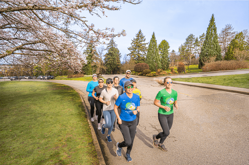 Weekly running club session in Vancouver