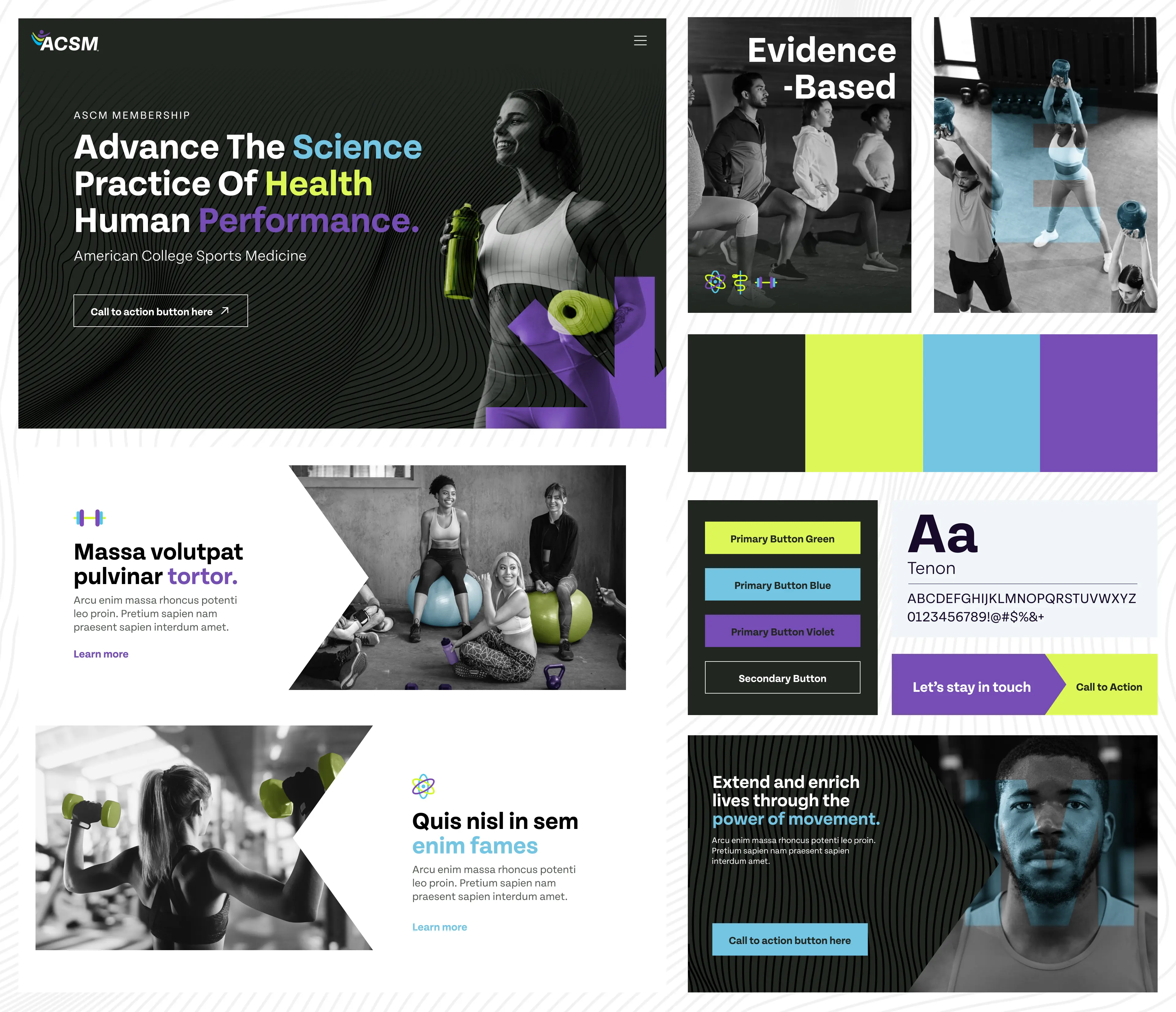 A collage of slides featuring text, graphics, and vibrant colors related to technology and design concepts.