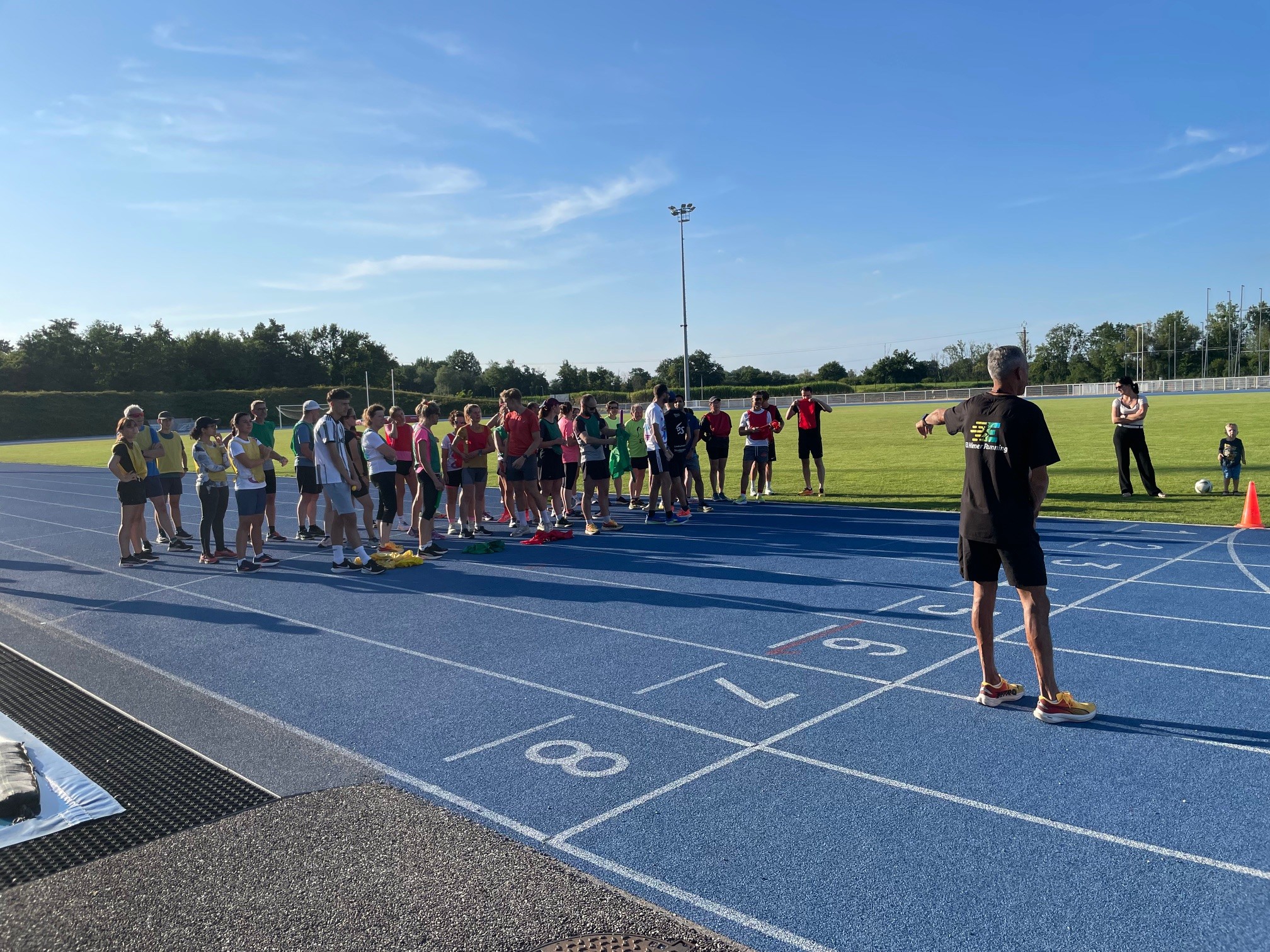 Coach explaining stuff to an athlete
