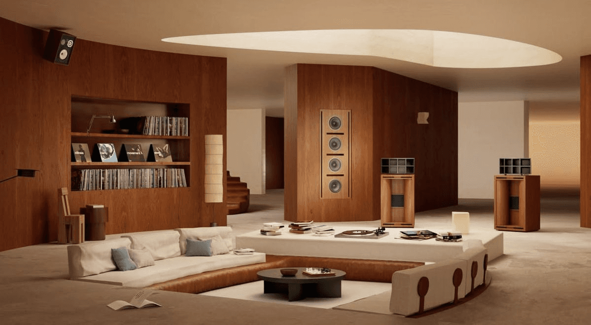 a black and blue background with a triangular shape