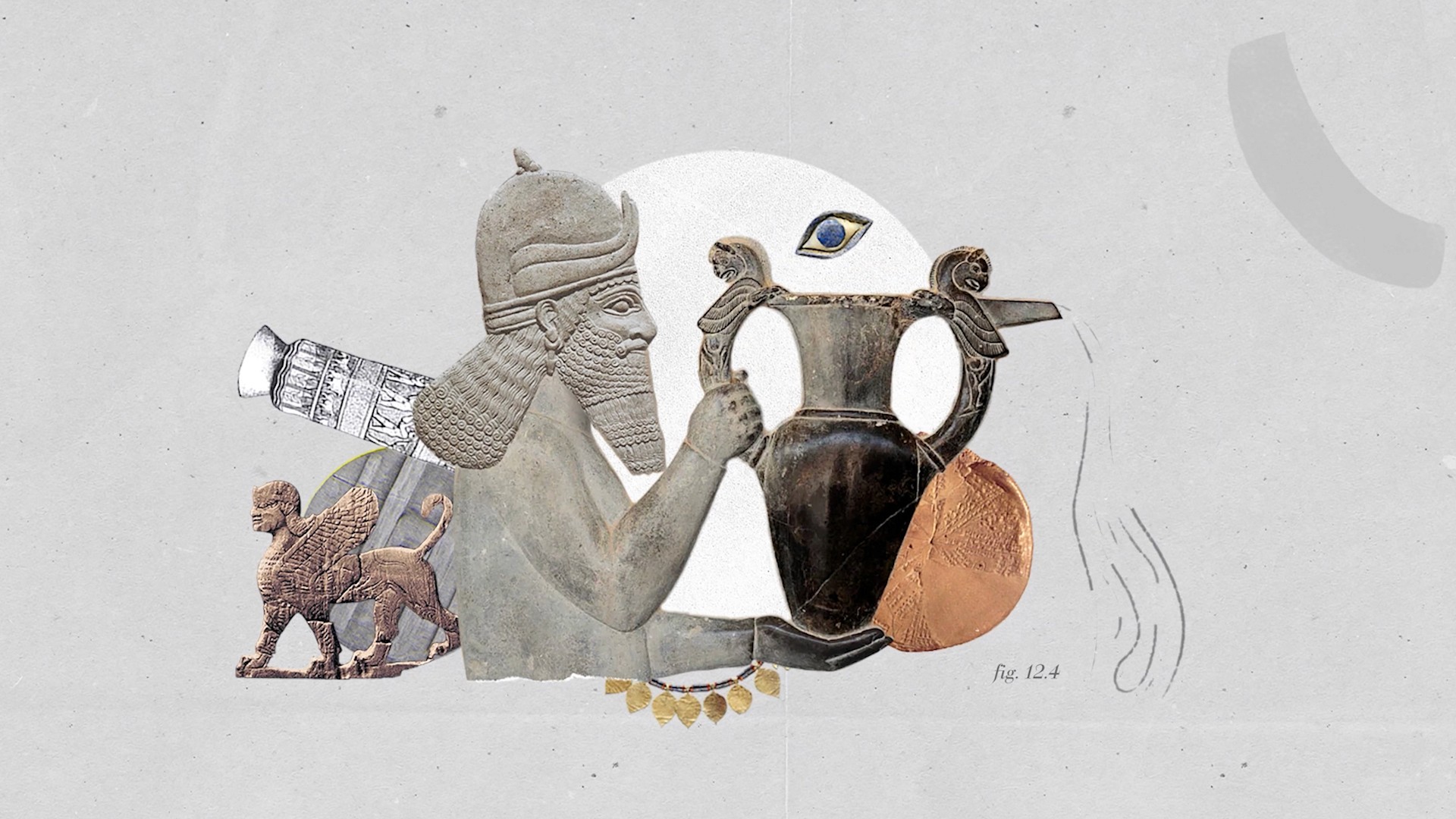 3D animation still image of a book and a pan