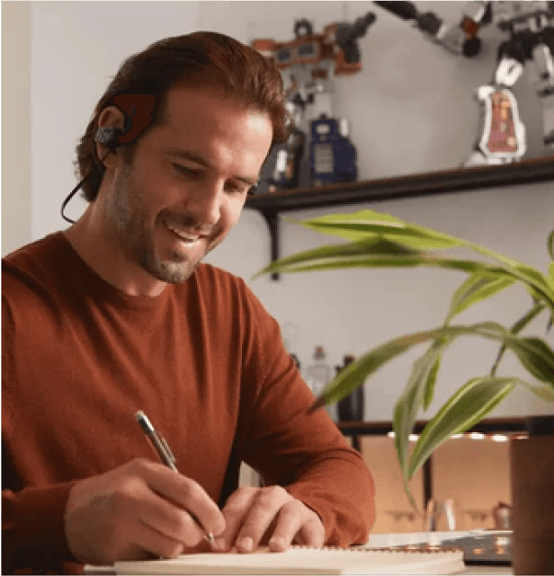 Man working with Emotiv wellness