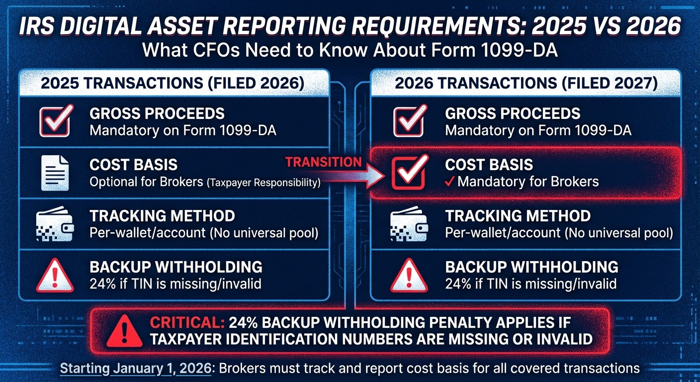 IRS Digital Asset Reporting Requirements 2025 vs 2026