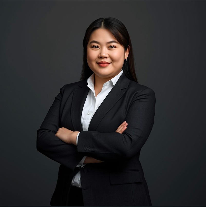 Asian woman in business attire.