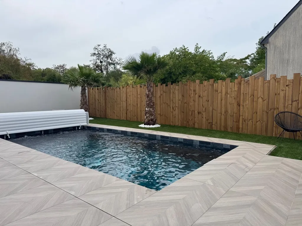Beautiful landscaped garden with greenery and outdoor design elements.