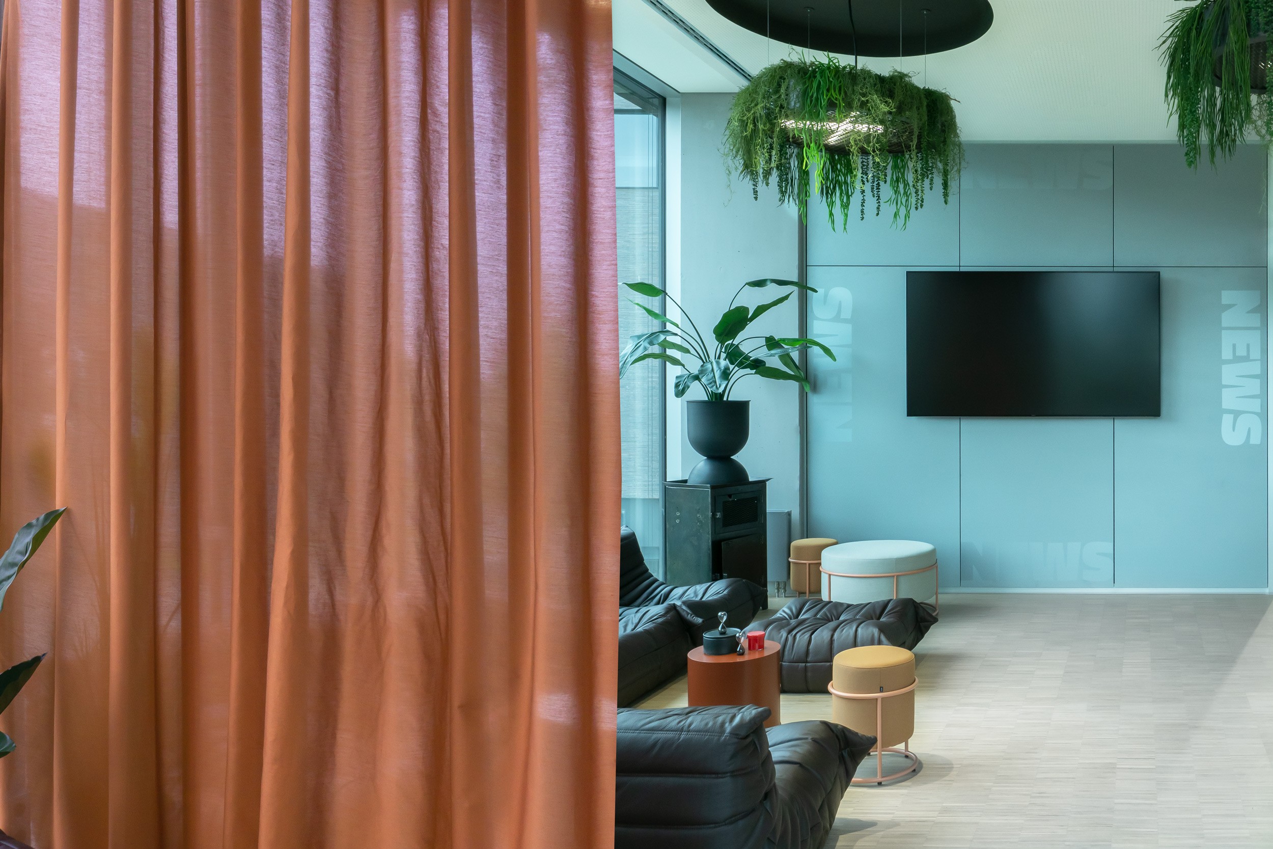 Empfangsbereich und Lounge im Campus Founders Start-up-Büro Heilbronn