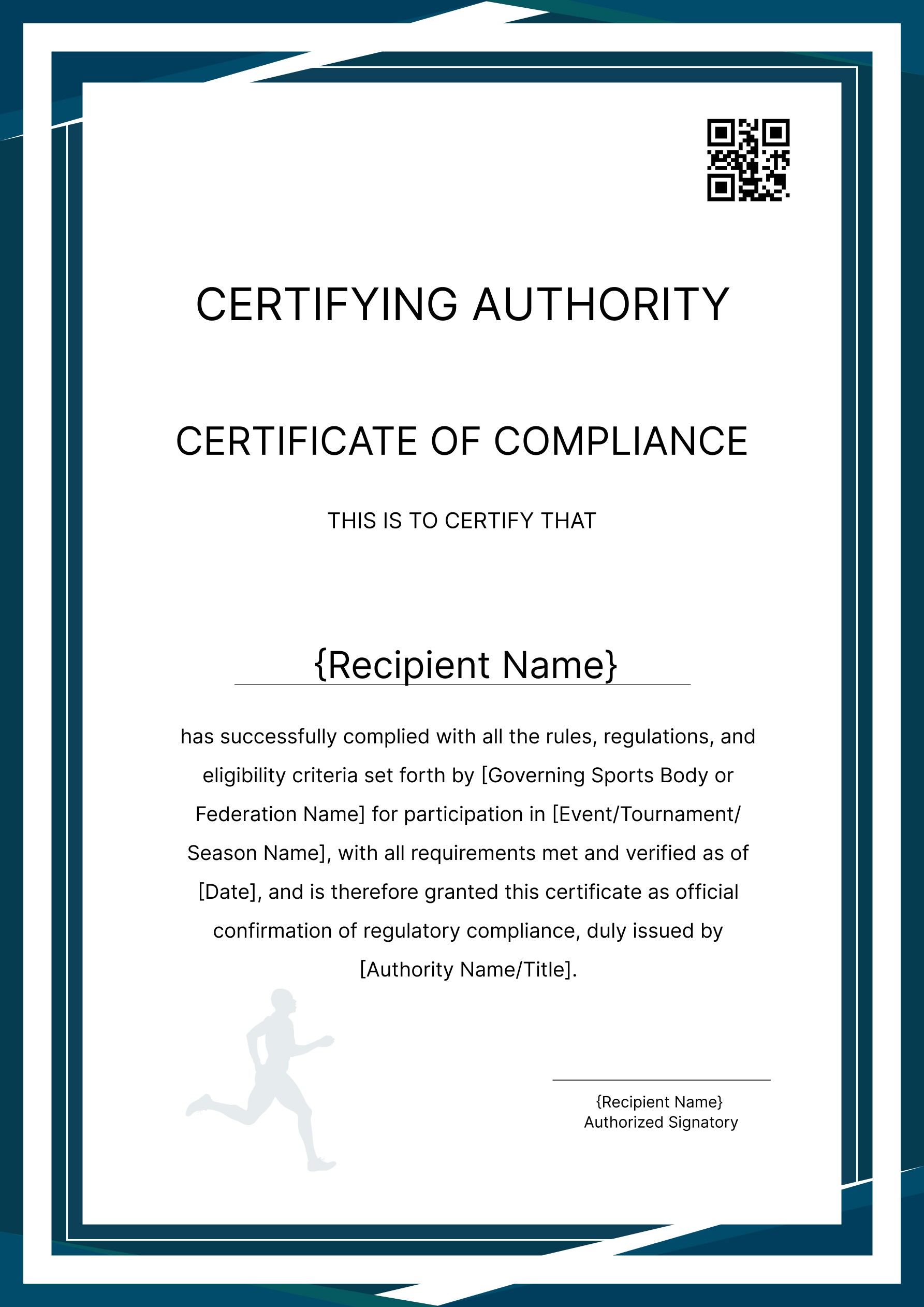 Wauld - Neat and formal certificate of compliance template