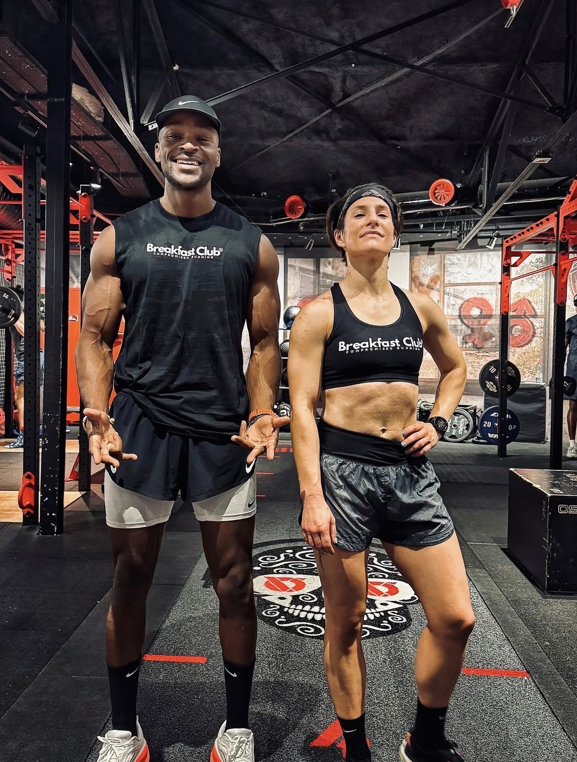 image of a chubby lady doing squats