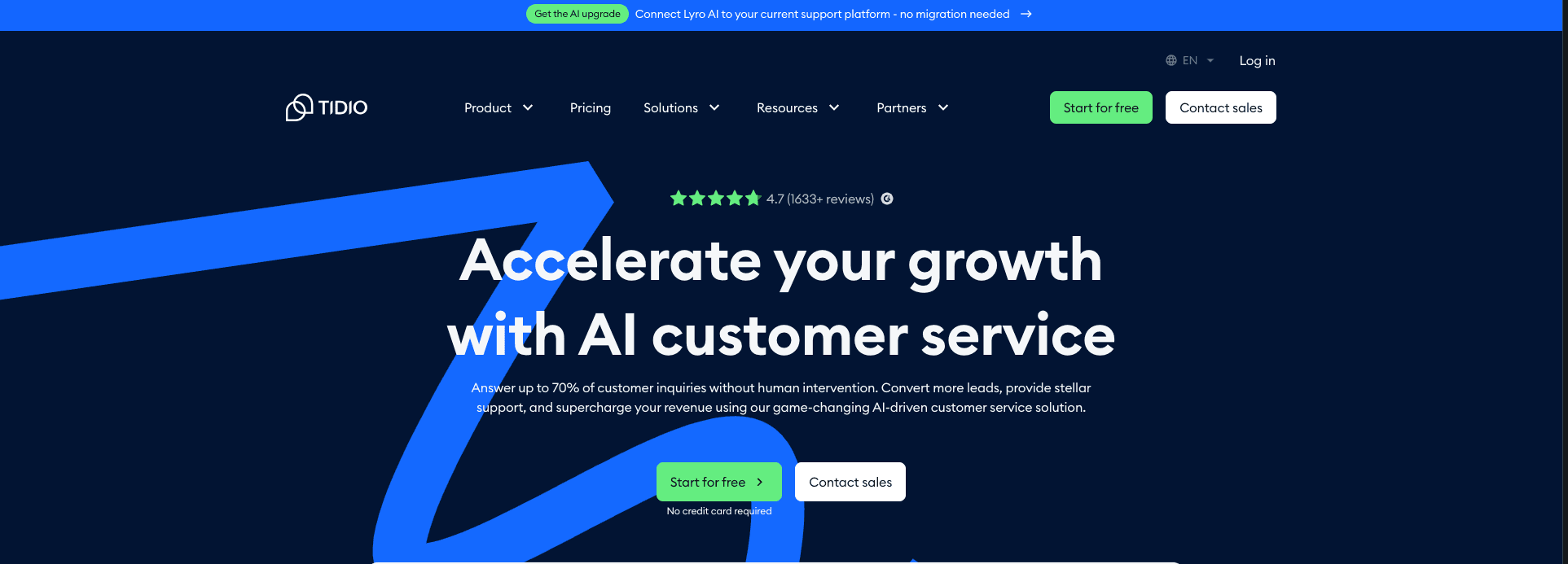Tidio customer support platform with live chat and AI automation features overview.