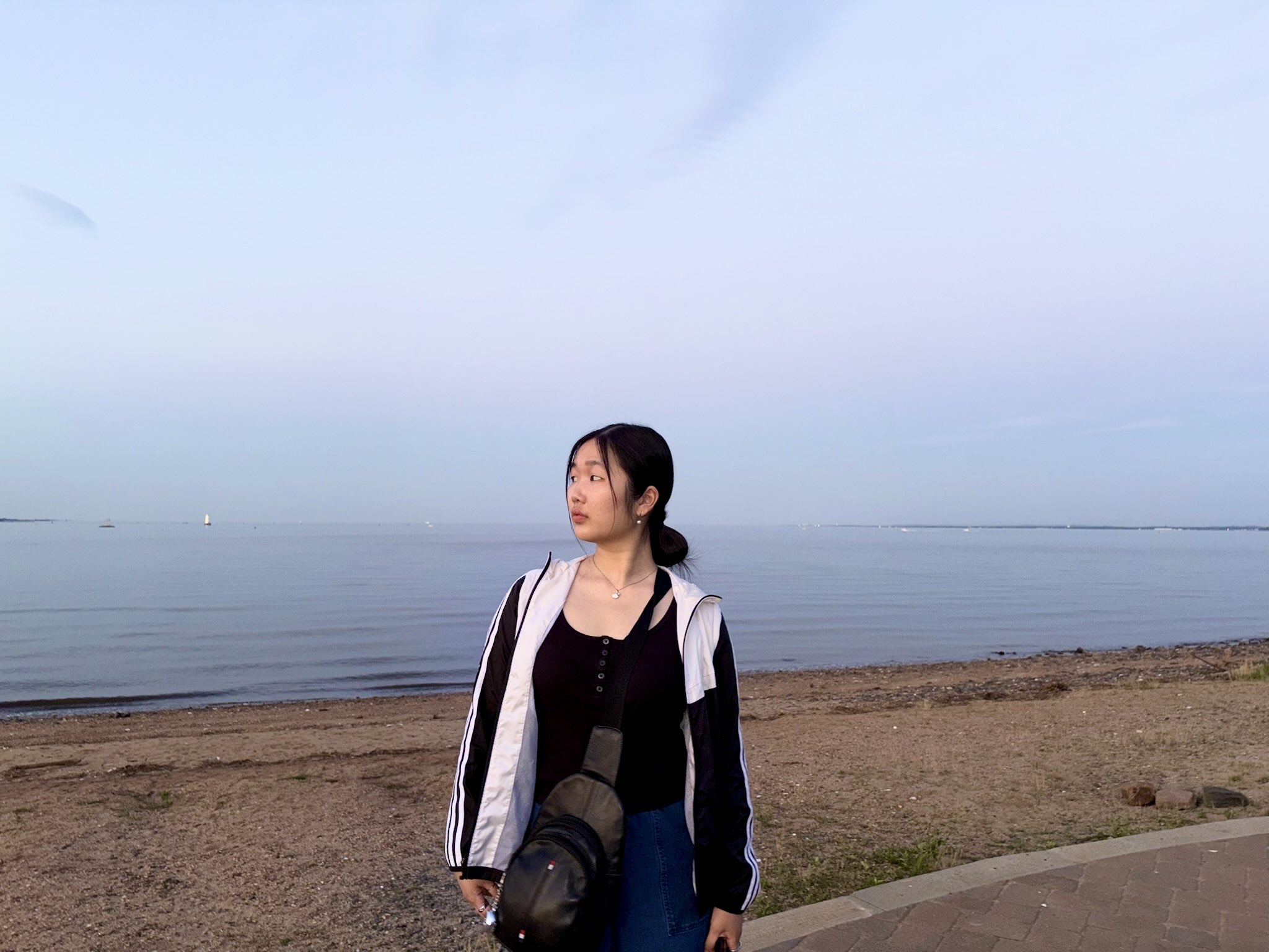 A young girl smiling