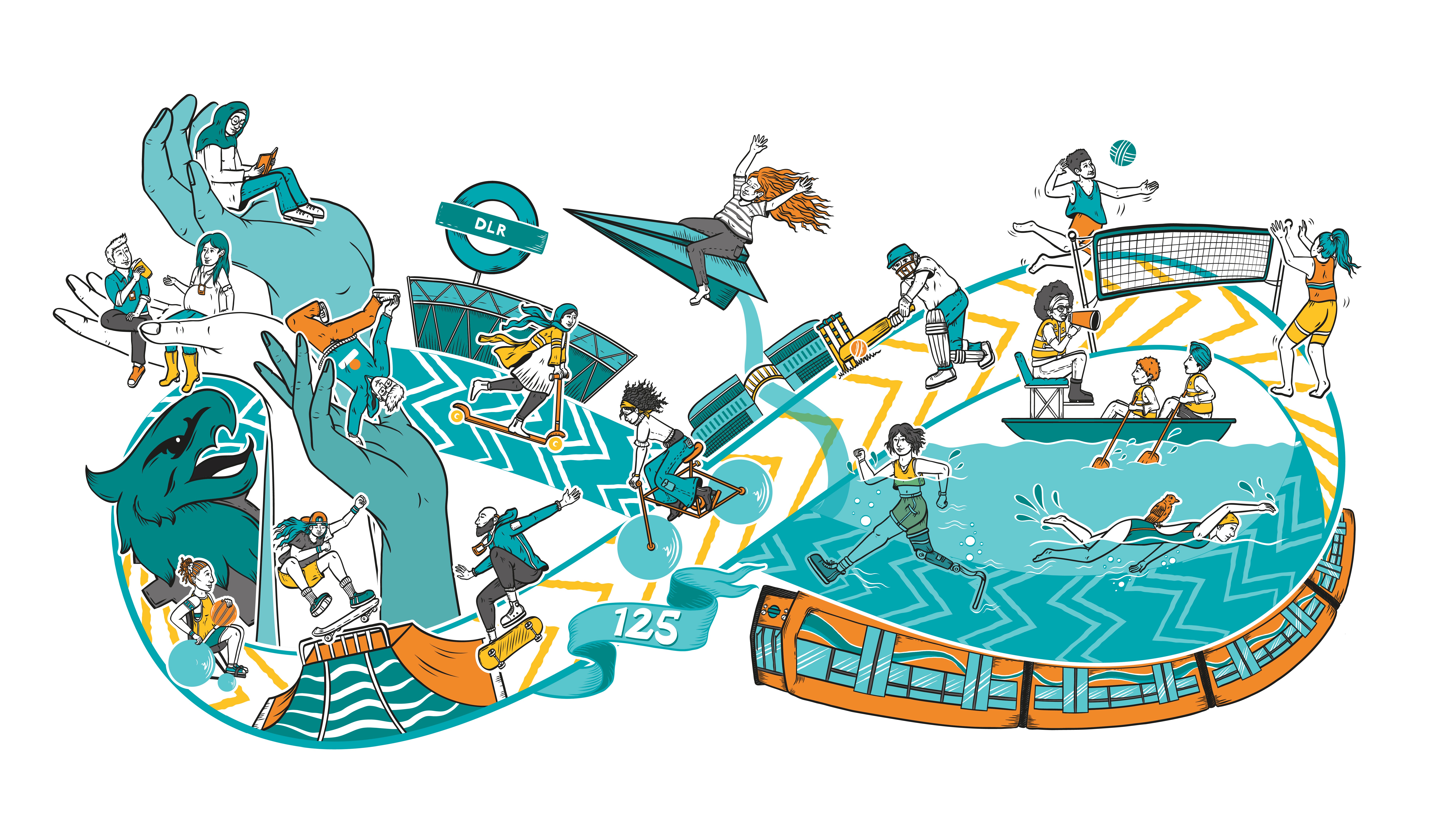 Digital illustration for the University of East London by Inky Thinking