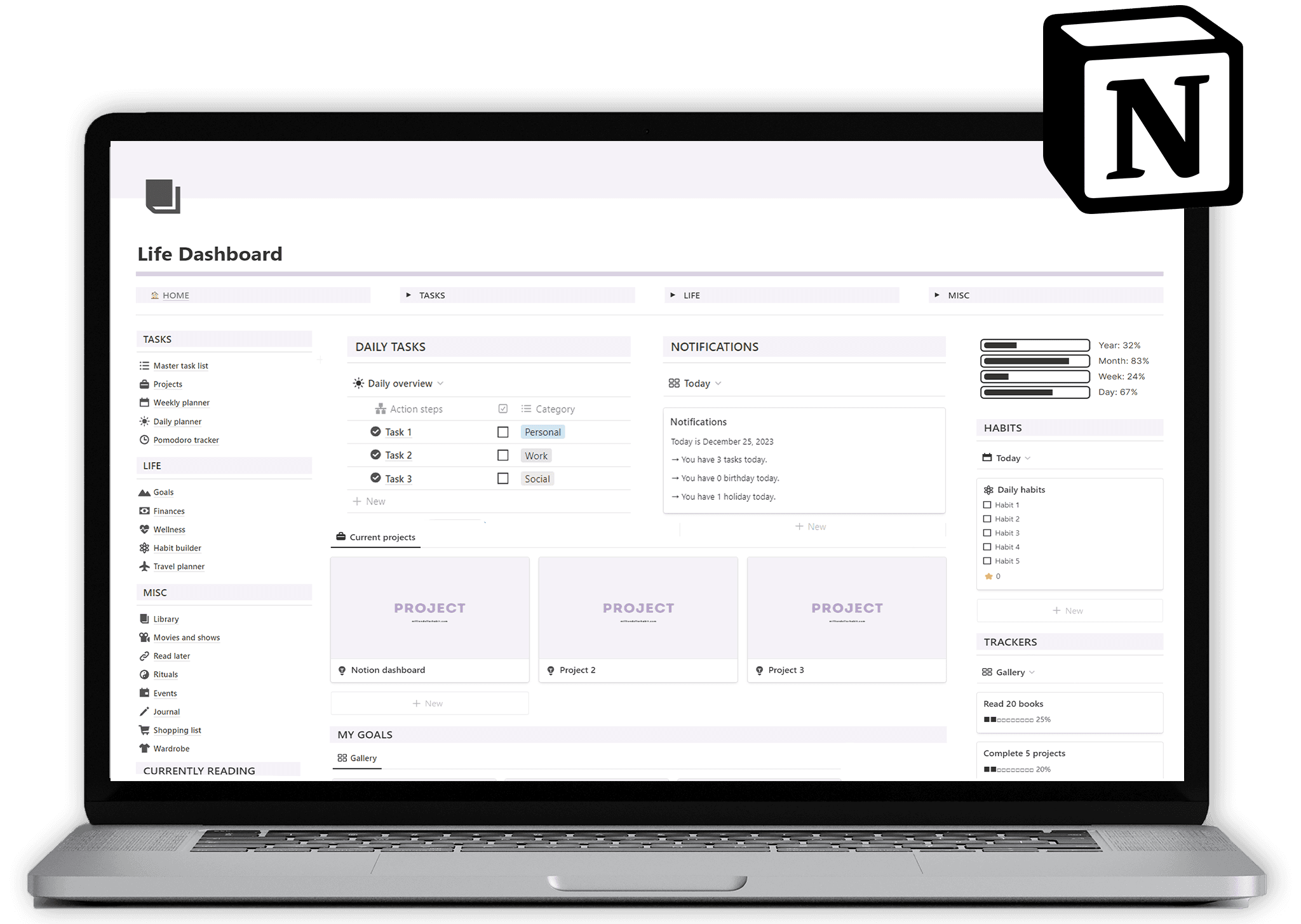 Digital stickers for goonotes on a weekly planner (Background Removed)