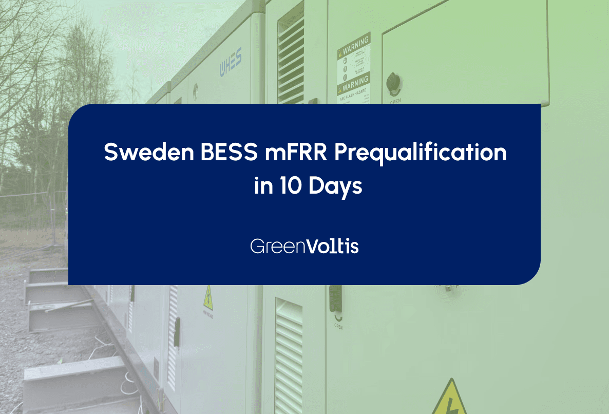 Sweden BESS in mFRR Prequalification in 10 days