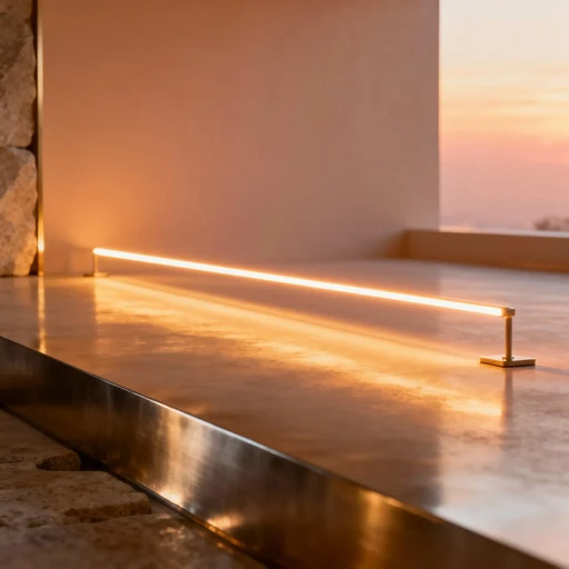 Minimalist glowing light bar on a reflective surface - Energy State intellectual honesty and clarity concept