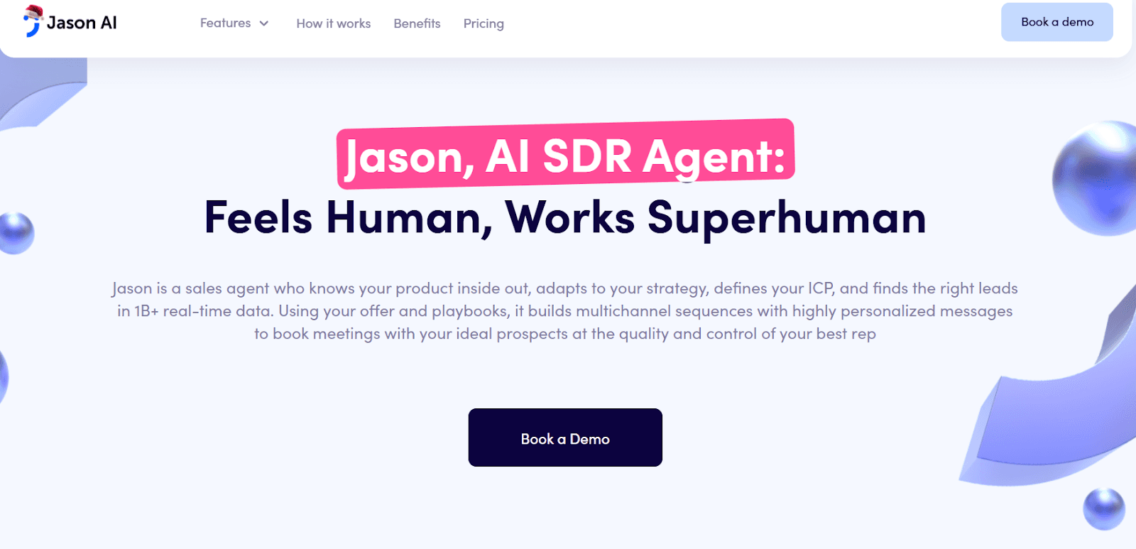 Jason AI SDR homepage