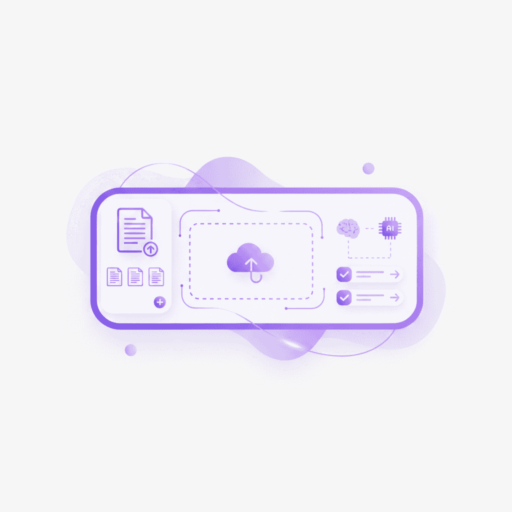 Dashboard showing a PDF upload interface