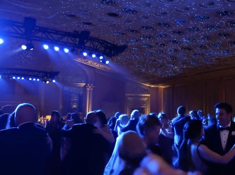 Music bringing people together on a crowded dance floor