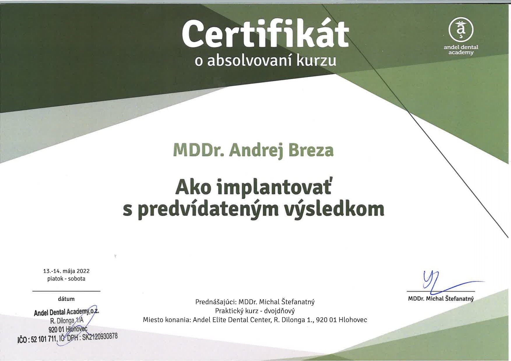 Andrej Breza - Ako implantovať s predvídateľným výsledkom